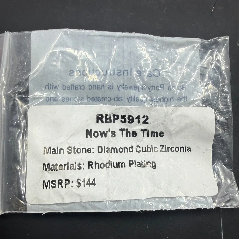 Bomb‎ Party Now is the Time Size 6 Ring Lab CZ RBP5912 Rhodium Plated